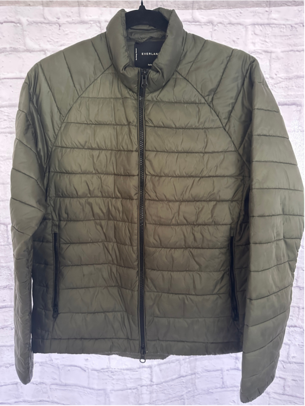 Everlane ReNew Quilted Puffer Jacket Women's Lightweight Green M - Picture 2 of 6